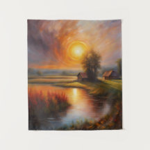 Solar Eclipse Spring Creek on a Farm