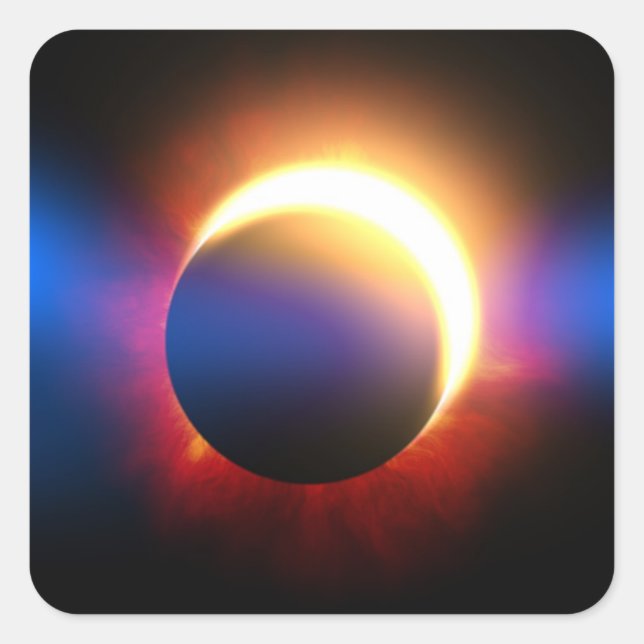 Solar Eclipse Square Sticker (Front)
