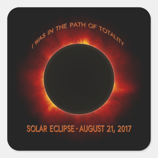 Solar Eclipse Square Sticker (Front)