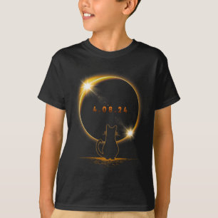 Solar Eclipse T Cat Wearing Solar Eclipse Glasses  T-Shirt