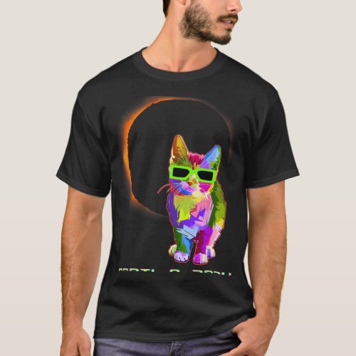 Solar Eclipse Tee Cat Wearing Eclipse Gles 
