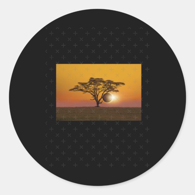 Solar Eclipse Thru Tree Sticker  (Front)