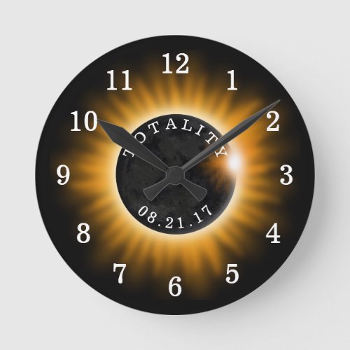 Solar Eclipse Totality 2017 Round Clock