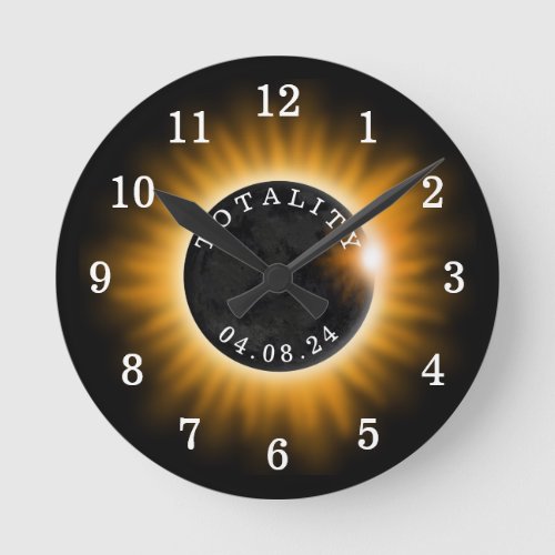 Solar Eclipse Totality 2024 Round Clock