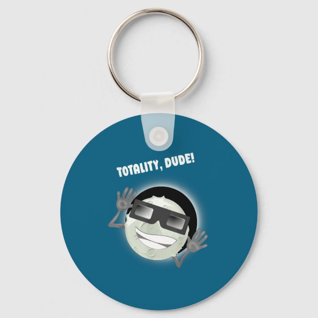 Solar Eclipse Totality Dude Keychain (Front)