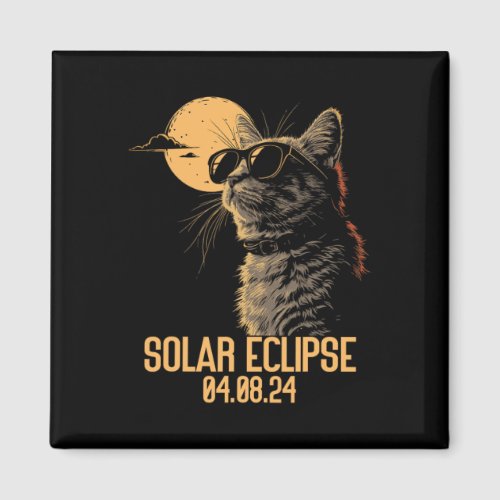 Solar Eclipse View Totality April 8 2024 Cat Lover Magnet