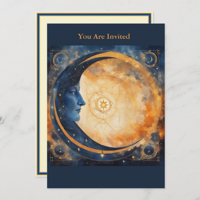 Solar Eclipse Viewing Party Fully Custom Moon Invitation (Front/Back)