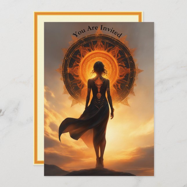 Solar Eclipse Viewing Party Fully Custom Stylized Invitation (Front/Back)