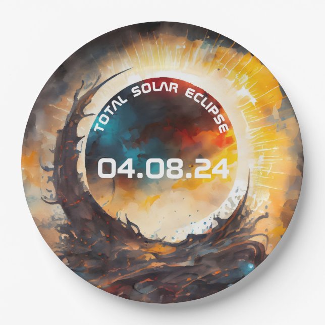Solar Eclipse Viewing Party Paper Plates (Front)