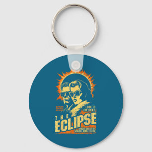 Solar Eclipse Vintage Science Fiction Keychain