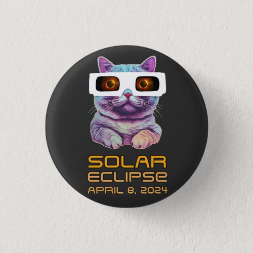 Solar Eclipse with Cat Button