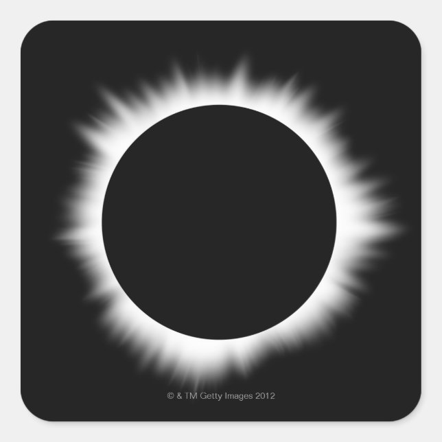 Solar Eclipse with Corona Square Sticker (Front)
