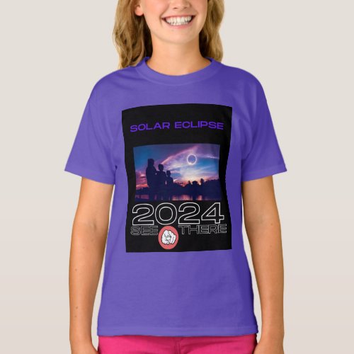 Solar Eclipse with Family Silhouette April 2024 T_Shirt