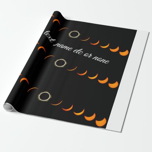 solar eclipse wrapping paper black orange