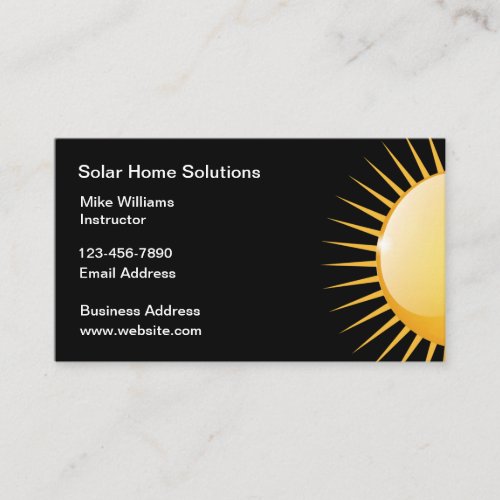 Solar Energy Bold Sun Design Business Card