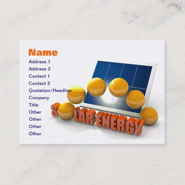 Solar Energy Business Card (Front)