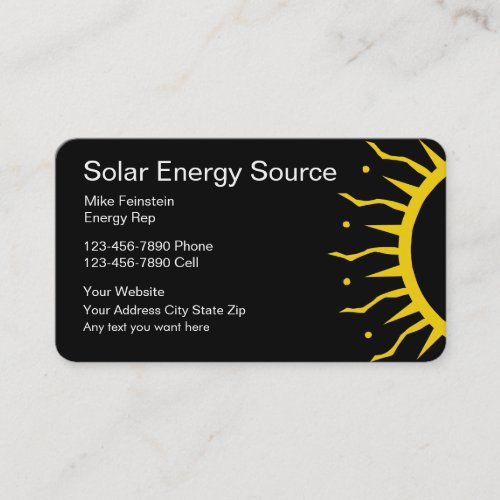 Solar Energy Business Cards