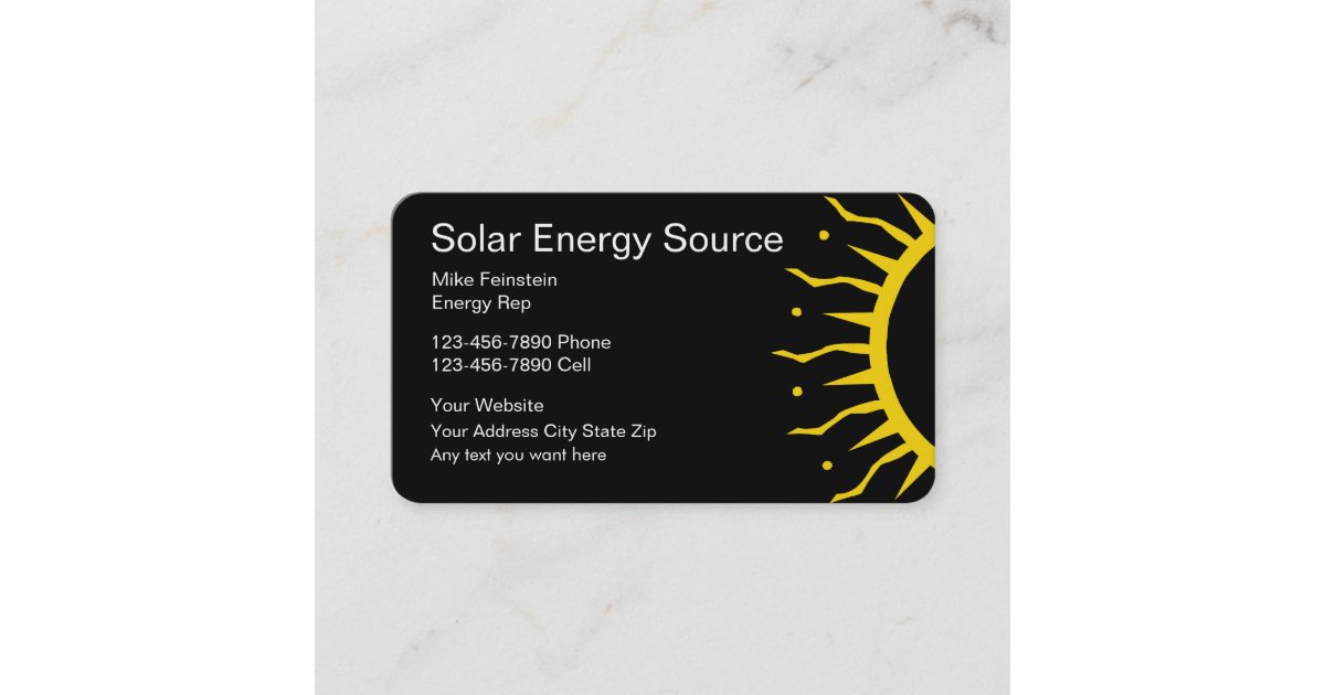 Solar Energy Business Cards | Zazzle.com