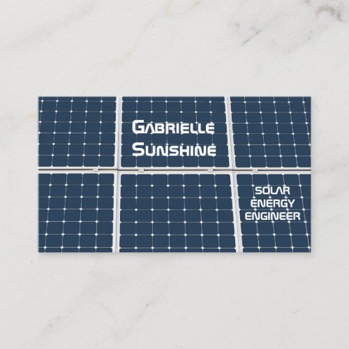 Solar Energy Engineer customizable Business Card