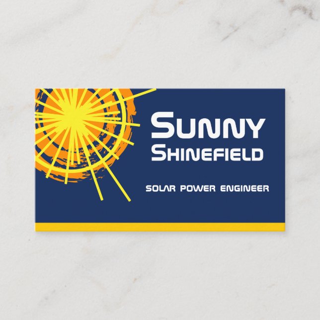 Solar Energy Engineer customizable Business Card (Front)