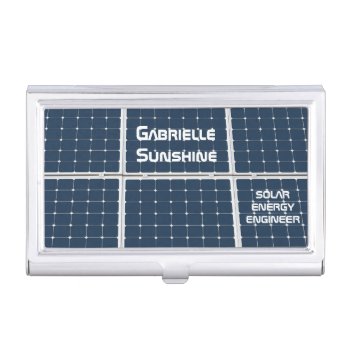 Solar Energy Engineer Customizable Business Card Holder by DigitalSolutions2u at Zazzle
