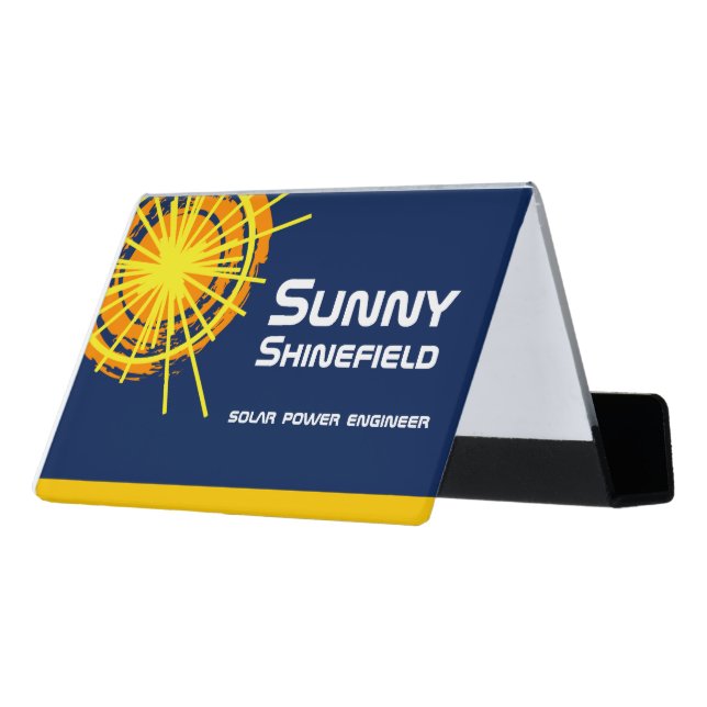 Solar Energy Engineer customizable Desk Business Card Holder (Angled Back)