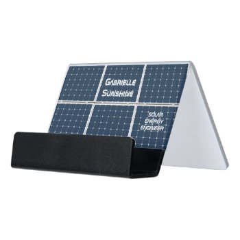 Solar Energy Engineer Desk Business Card Holder by DigitalSolutions2u at Zazzle