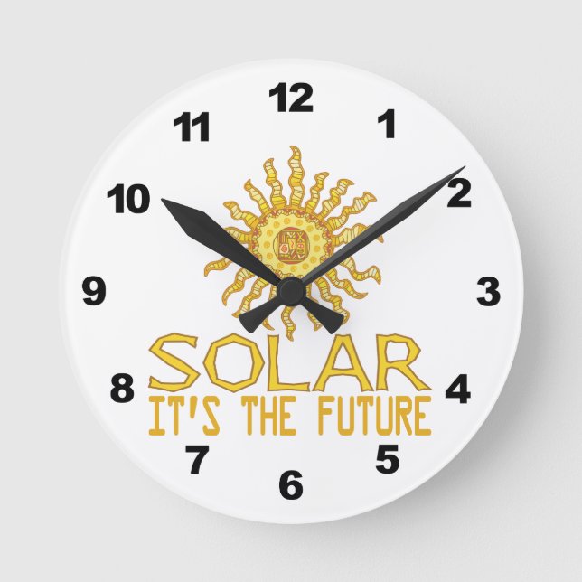 Solar Energy Future Round Clock (Front)