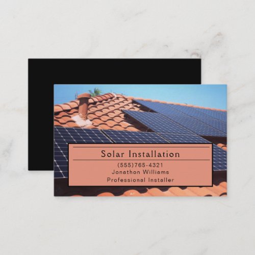 Solar Energy Instillation Service Business Card