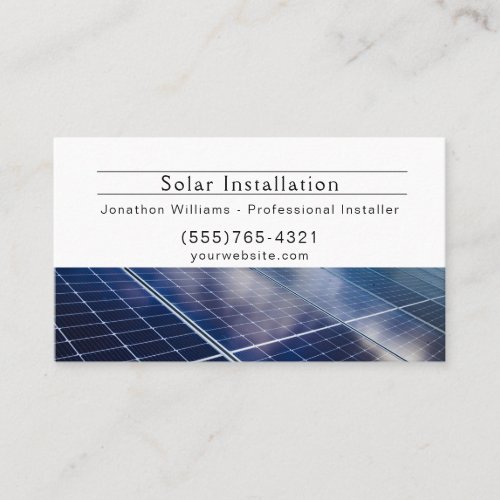 Solar Energy Instillation Service Business Card