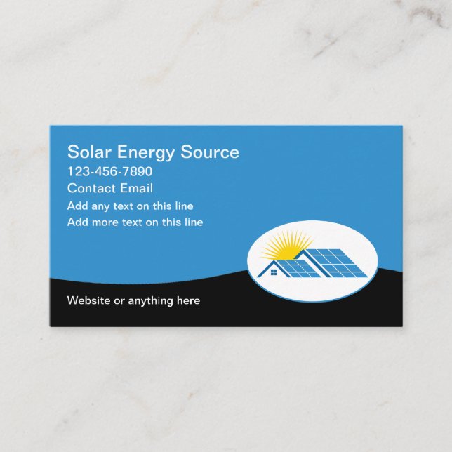 Solar Energy Panels Business Cards  (Front)
