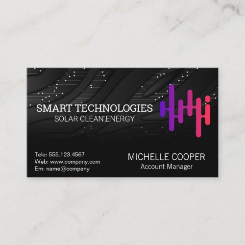 Solar Energy Power Logo  Tech Business Card