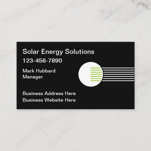  Solar Energy Product Services Business Card