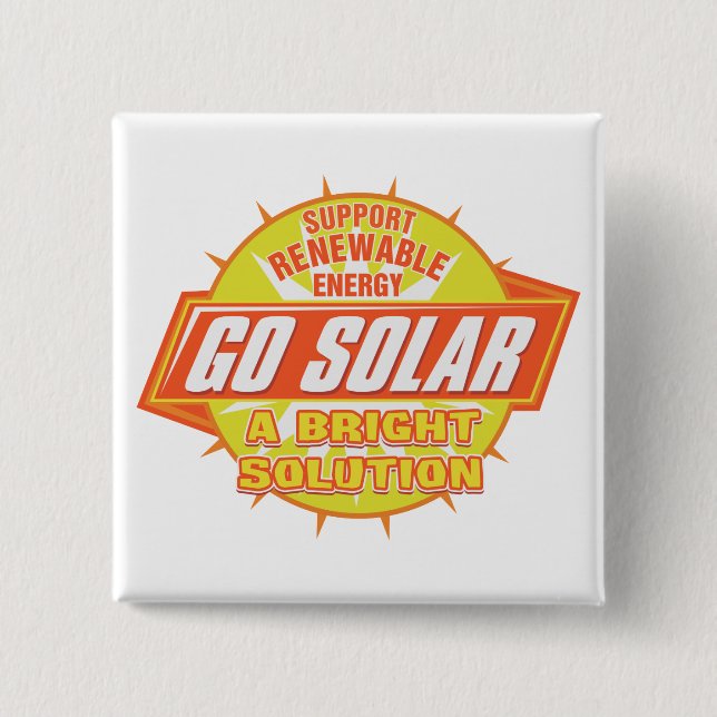 Solar Energy Solution Pinback Button (Front)