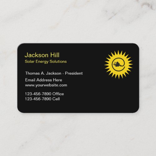 Solar Energy Solutions Business Card