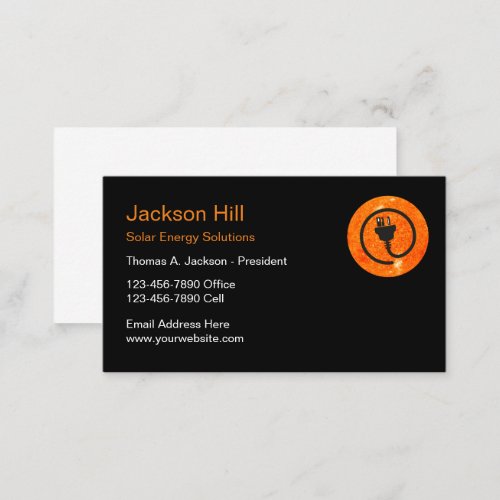 Solar Energy Solutions Sun Symbol Business Card