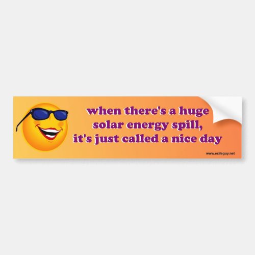 solar energy spill bumper sticker