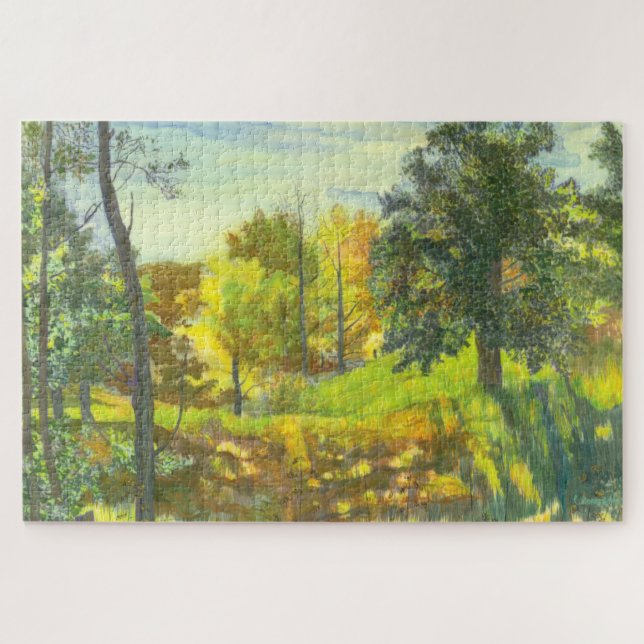 Solar fall  painting watercolor jigsaw puzzle (Horizontal)