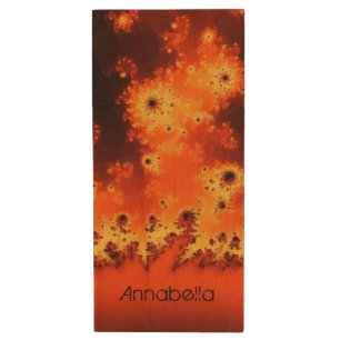 Solar Flare Fractal Wood USB Flash Drive