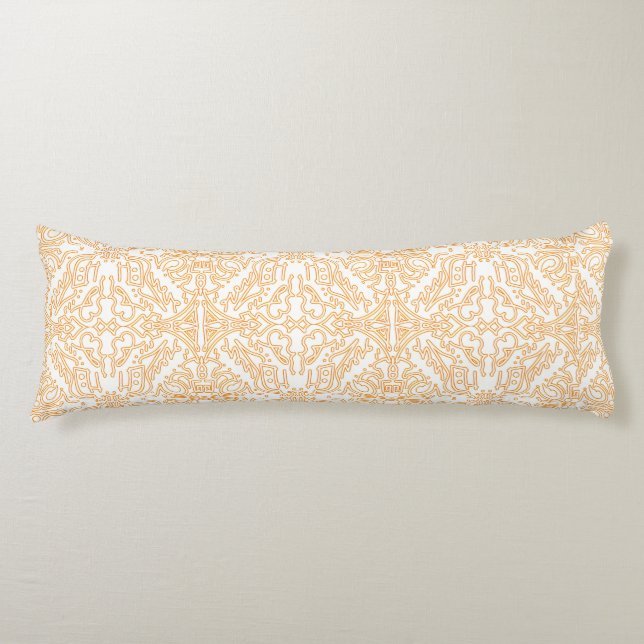 Solar Flare Gold Damask Phone / iPad case Body Pillow (Front)