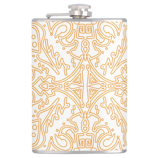 Solar Flare Gold Damask Phone / iPad case Flask (Front)