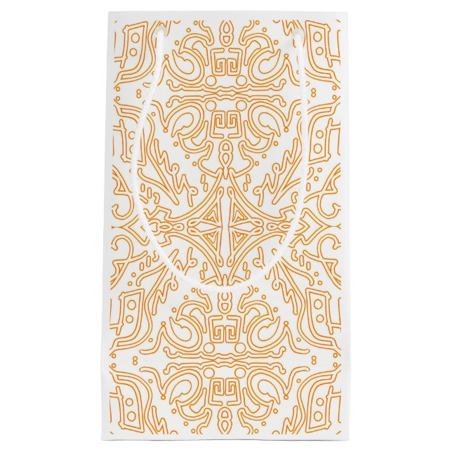 Solar Flare Gold Damask Phone / iPad case Small Gift Bag (Front)
