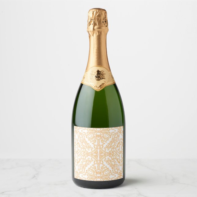 Solar Flare Gold Damask Phone / iPad case Sparkling Wine Label (Front)