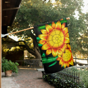 Solar Flare Sunflowers  House Flag