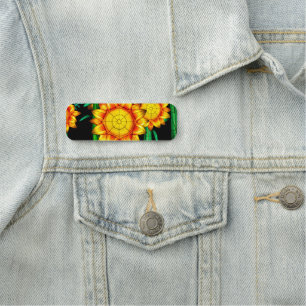Solar Flare Sunflowers Name Tag