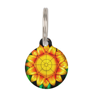 Solar Flare Sunflowers  Pet ID Tag