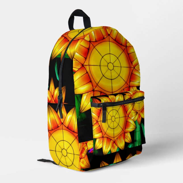 Solar Flare Sunflowers  Printed Backpack (Back Corner Left)