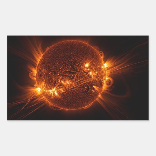 Solar Flares Rectangular Sticker