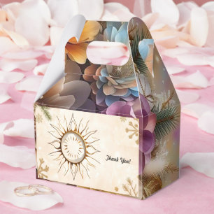 "Solar Golden Elegance" Favor Boxes