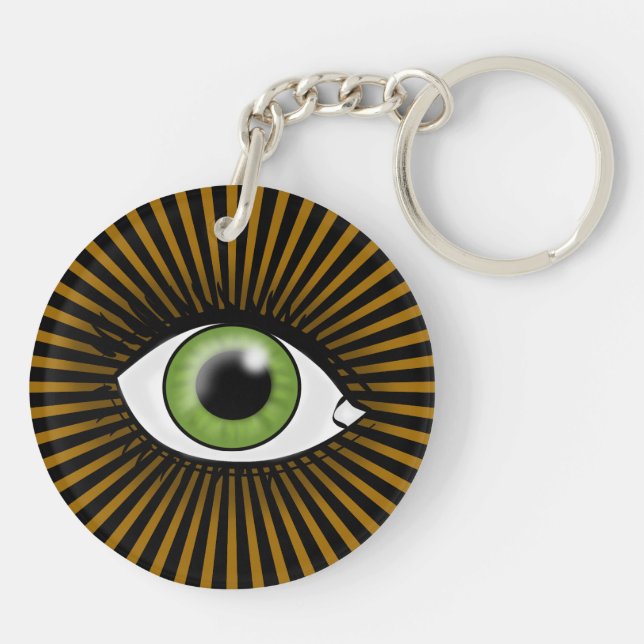 Solar Green Eye Keychain (Back)